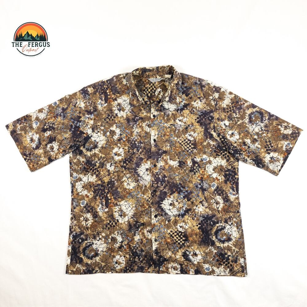 Vintage Da Vinci of California Hawaiian Style Shirt Made USA 100% Cotton Sz XXL